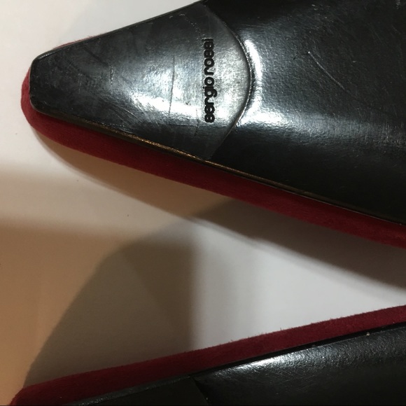 New Sergio Rossi Wine Suede/Velvet S 39 1/2 Mules - Picture 6 of 8